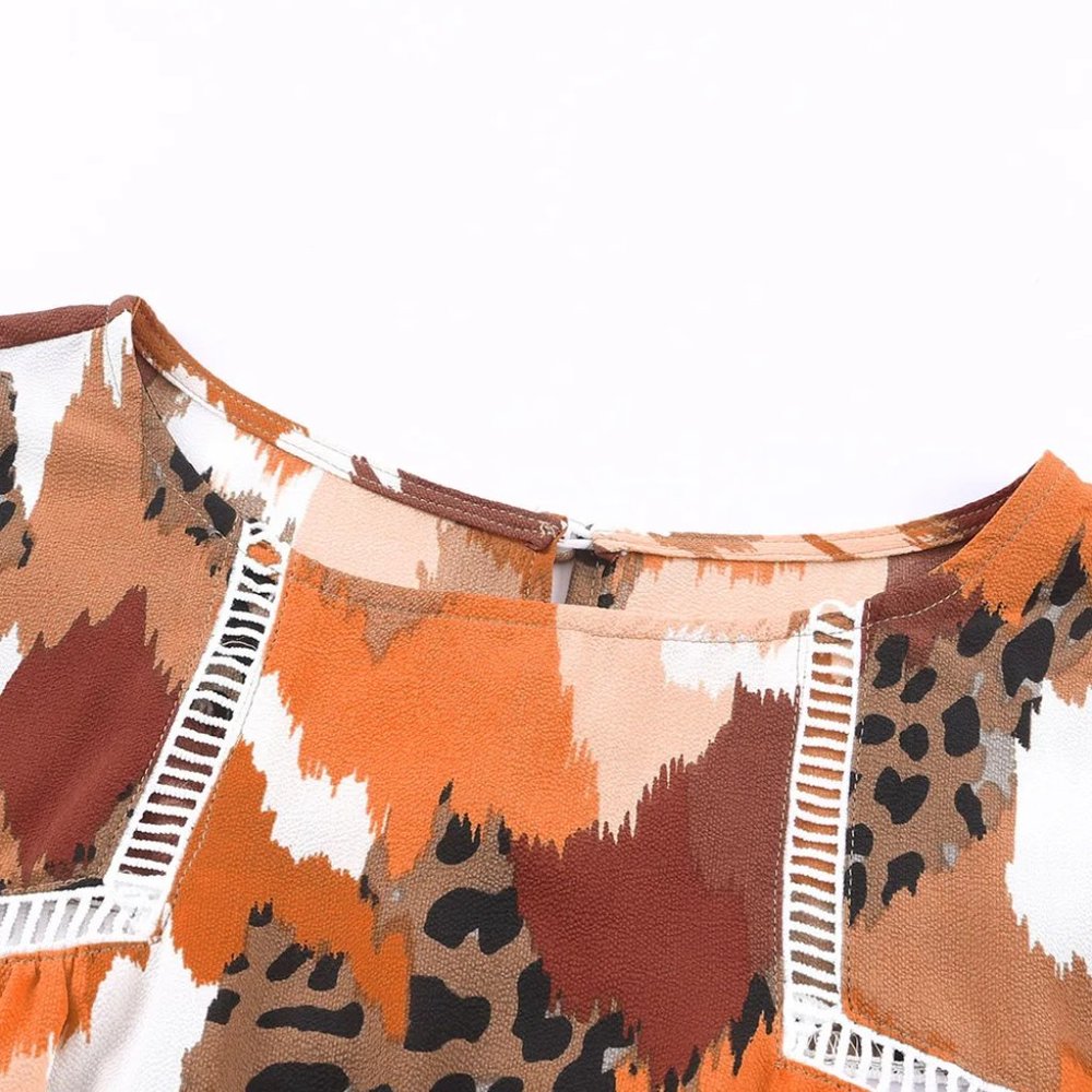 Abstract Printed Long Sleeve Blouse - Picture 6 of 11